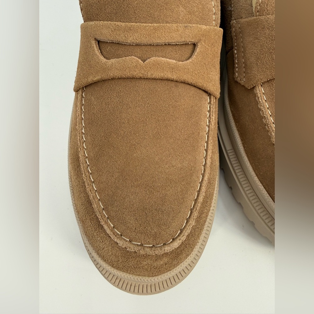 Patina Zoe Chunky Portland Leather Penny Loafers Chunky Lug Sole Slip-On Casual - Picture 6 of 16
